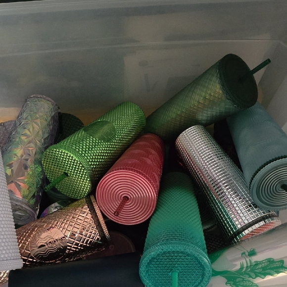 Starbucks Other - Starbucks Textured Tumblers in Green, Pink, and Silver